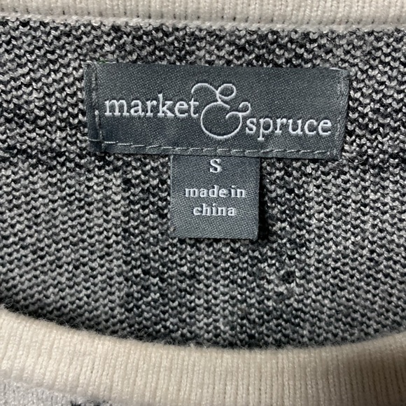Market & Spruce Windowpane Graphic Scalloped Sweater, S - Picture 8 of 8